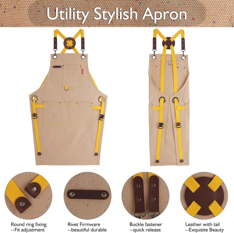 Stenffy Store Kids Art Aprons for Painting, Gardening, Cooking, Multiple Pockets, Kids Smock for Boys & Girls, Waterproof (Age6-12) - Image 3
